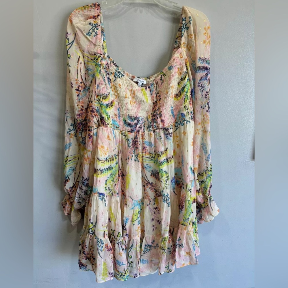 BTFL - Life Babydoll Tiered Dress Floral Flowy Romantic Womens Size XL